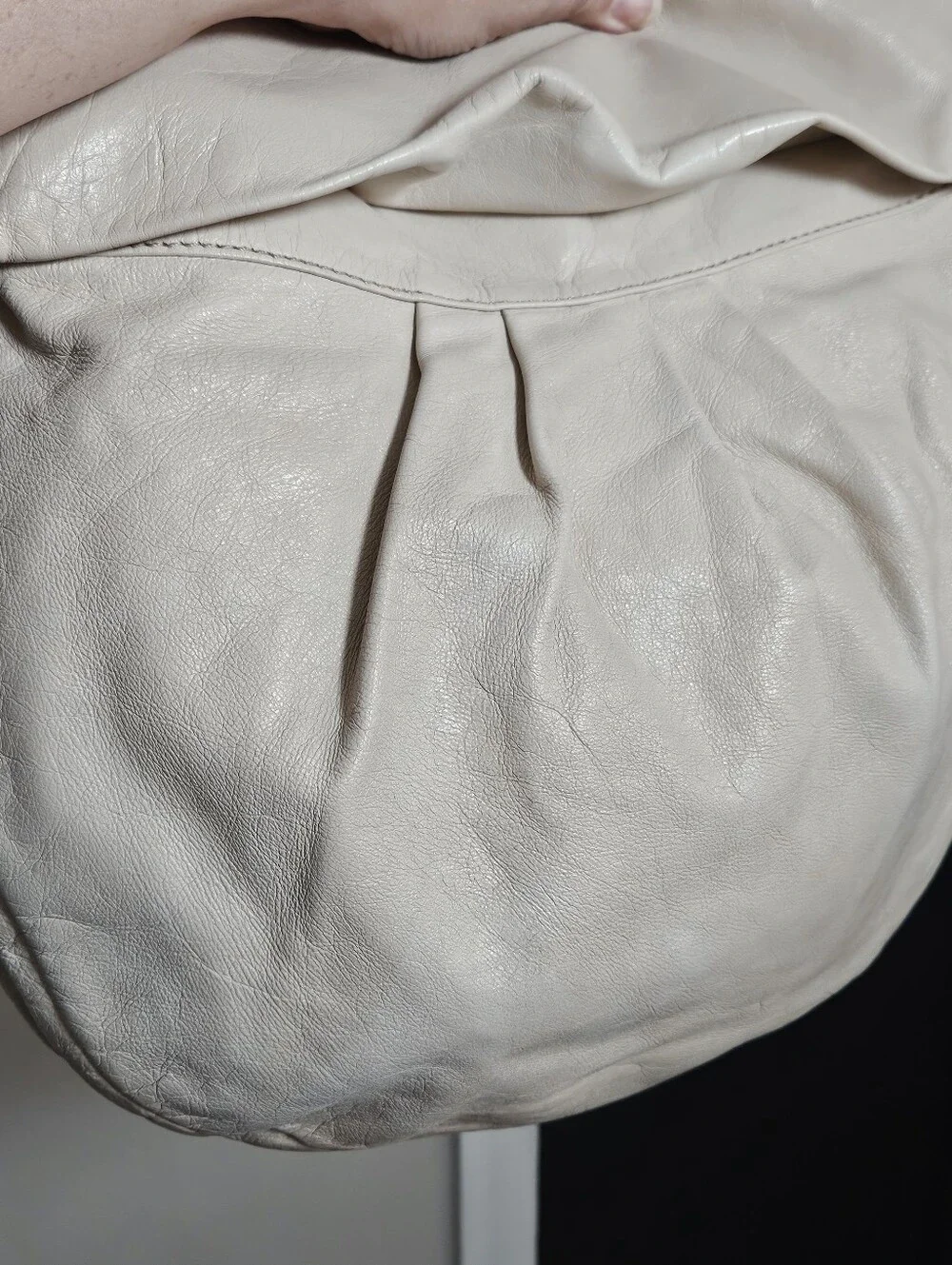 Marc by Marc Jacobs Standard Supply Large Ivory Bone Hobo 100% Leather Bag